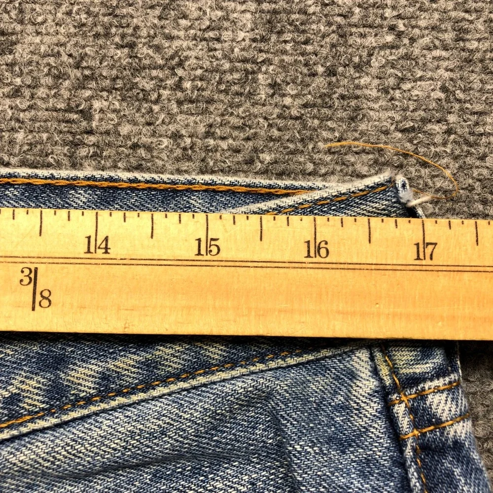 Levis 505 Regular Fit Jeans Mens 34x29 Light Wash Blue Denim Straight Leg